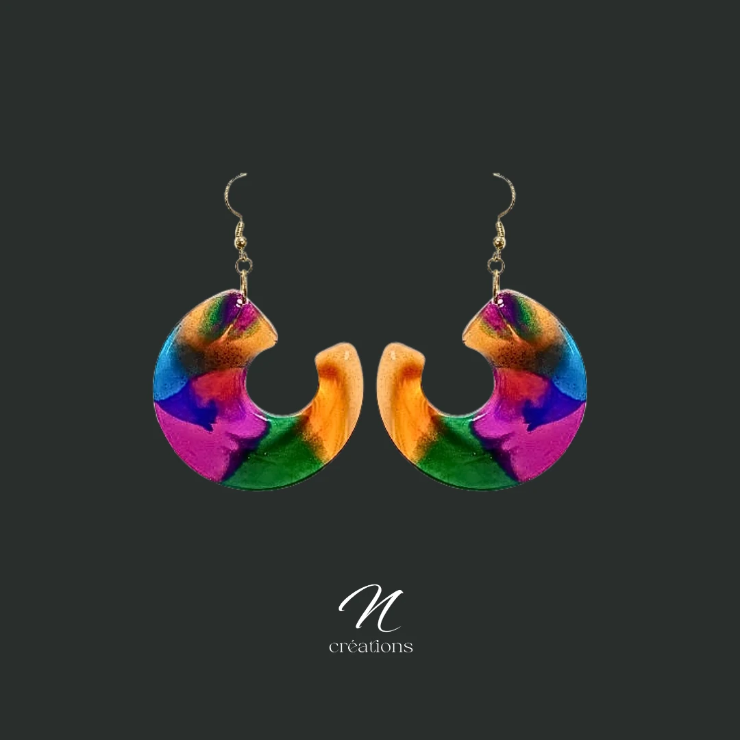 Créoles Plates Ouvertes Multicolores