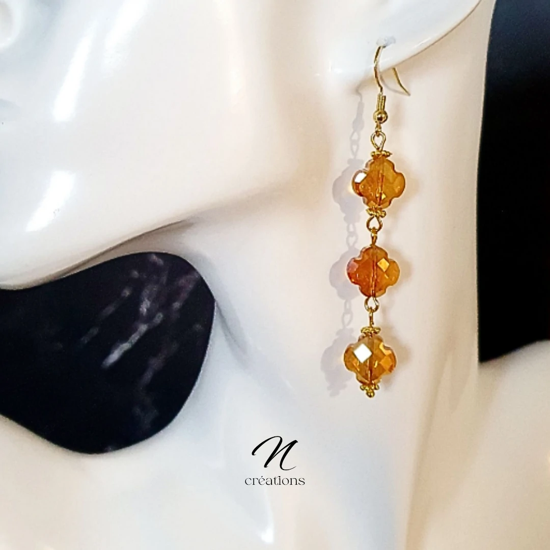 Boucles d'Oreilles Trèfles Dorées