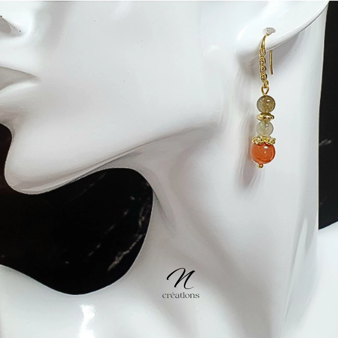Boucles d'Oreilles Quartz Rutile