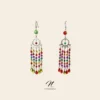 Boucles d'Oreilles Bohème Multicolores Longues