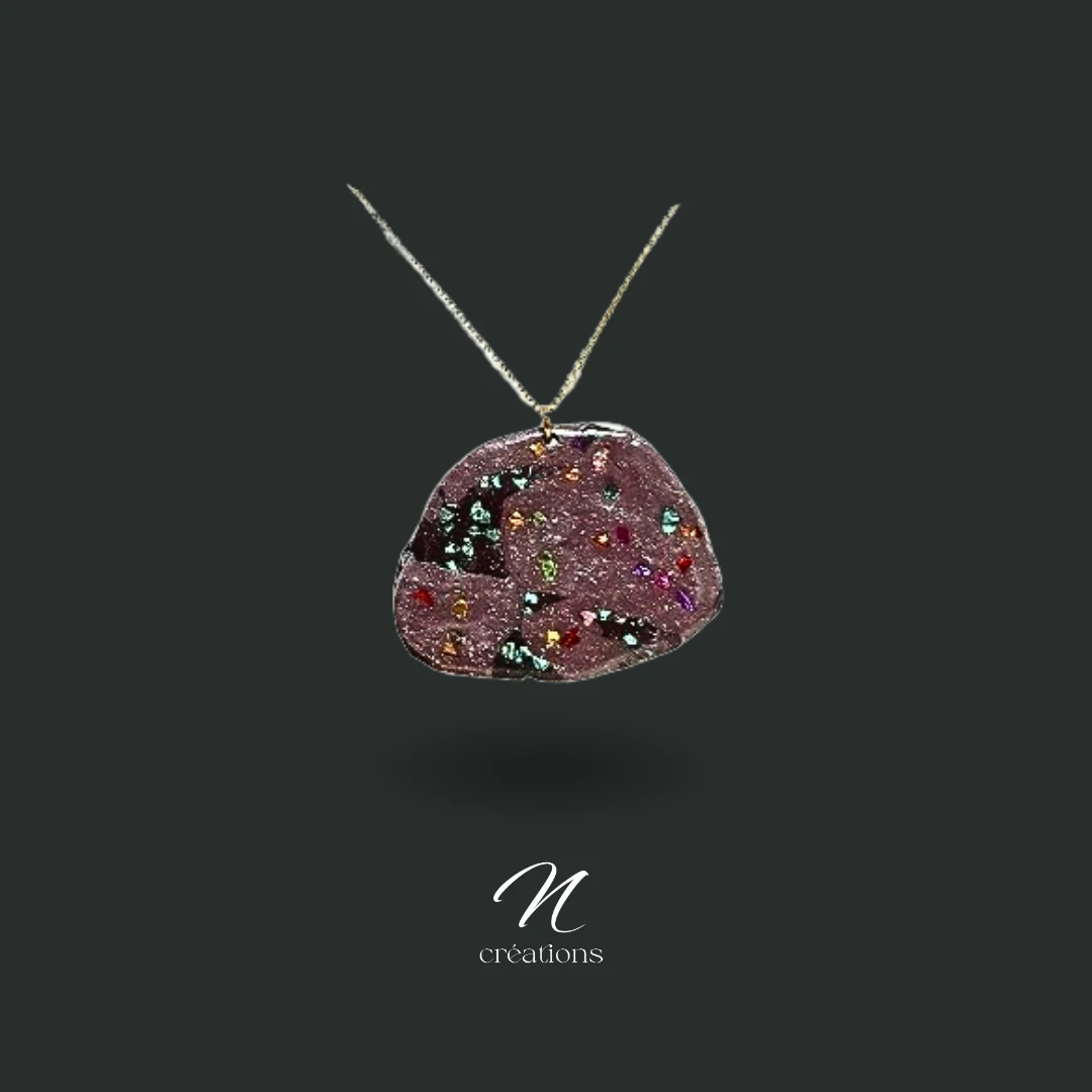 Parure Collier et boucles polymère multicolores