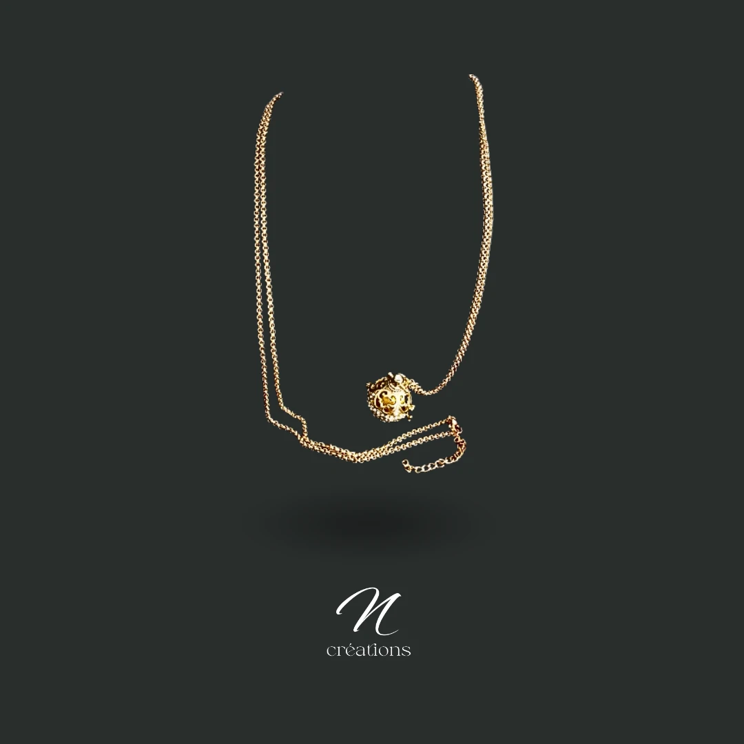 Bola de grossesse artisanal avec cage et strass