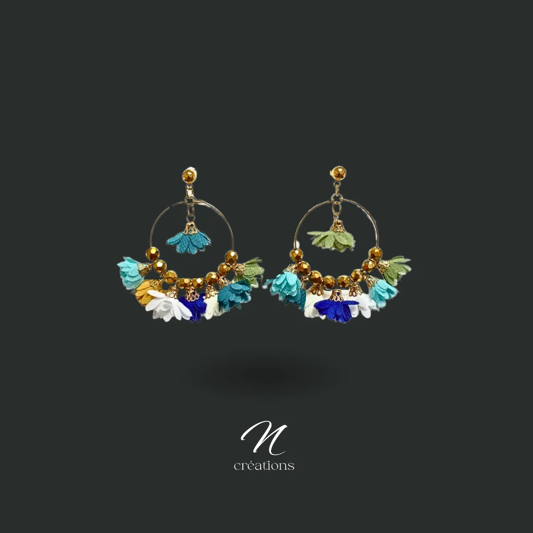 Créoles Fleurs Multicolores