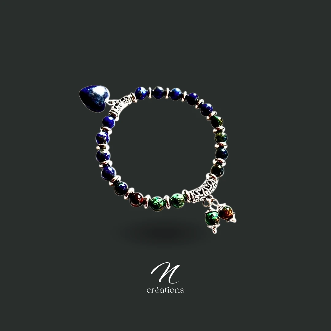 Bracelet Mixte Chrysocolle Lapis-Lazuli