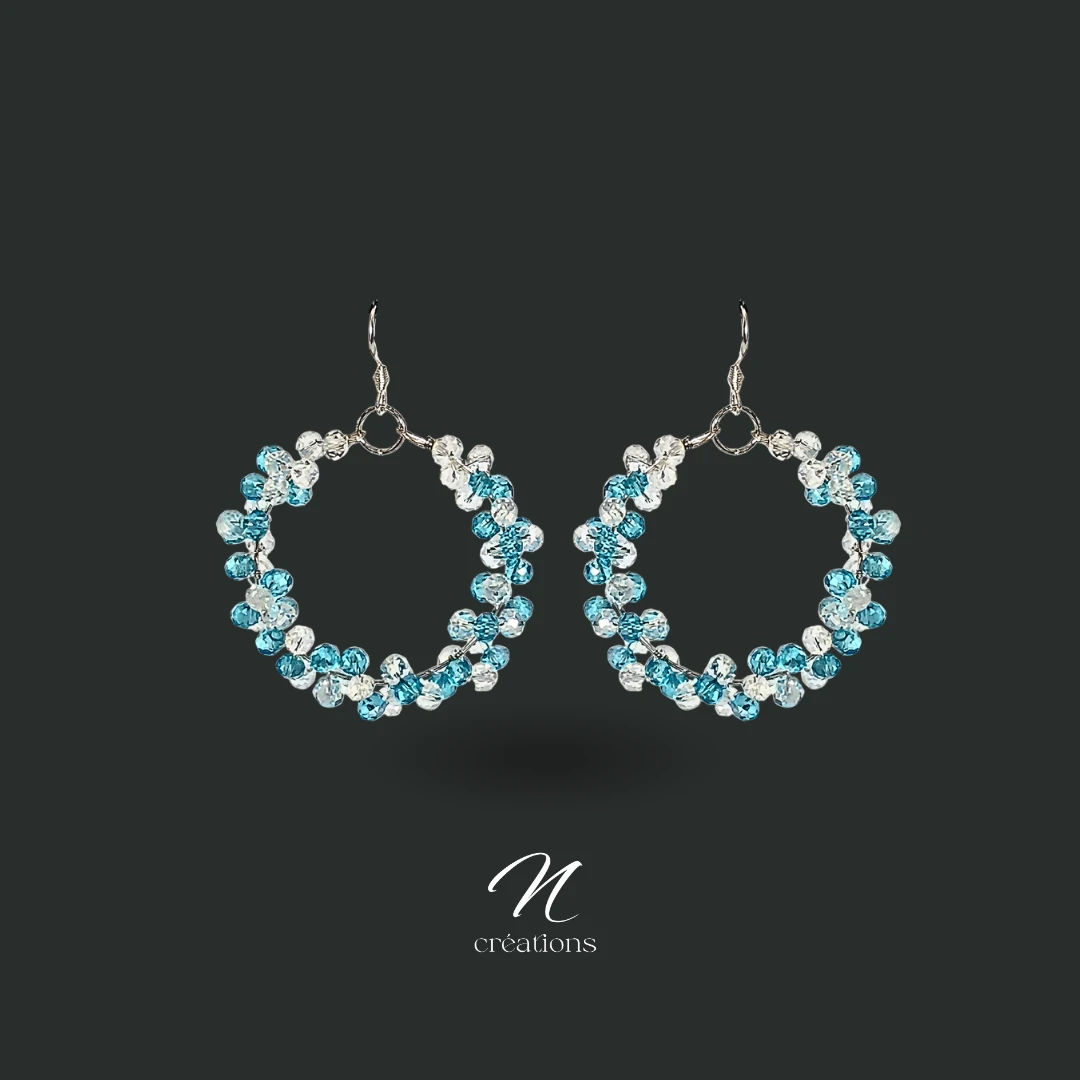 Créoles Azur scintillantes