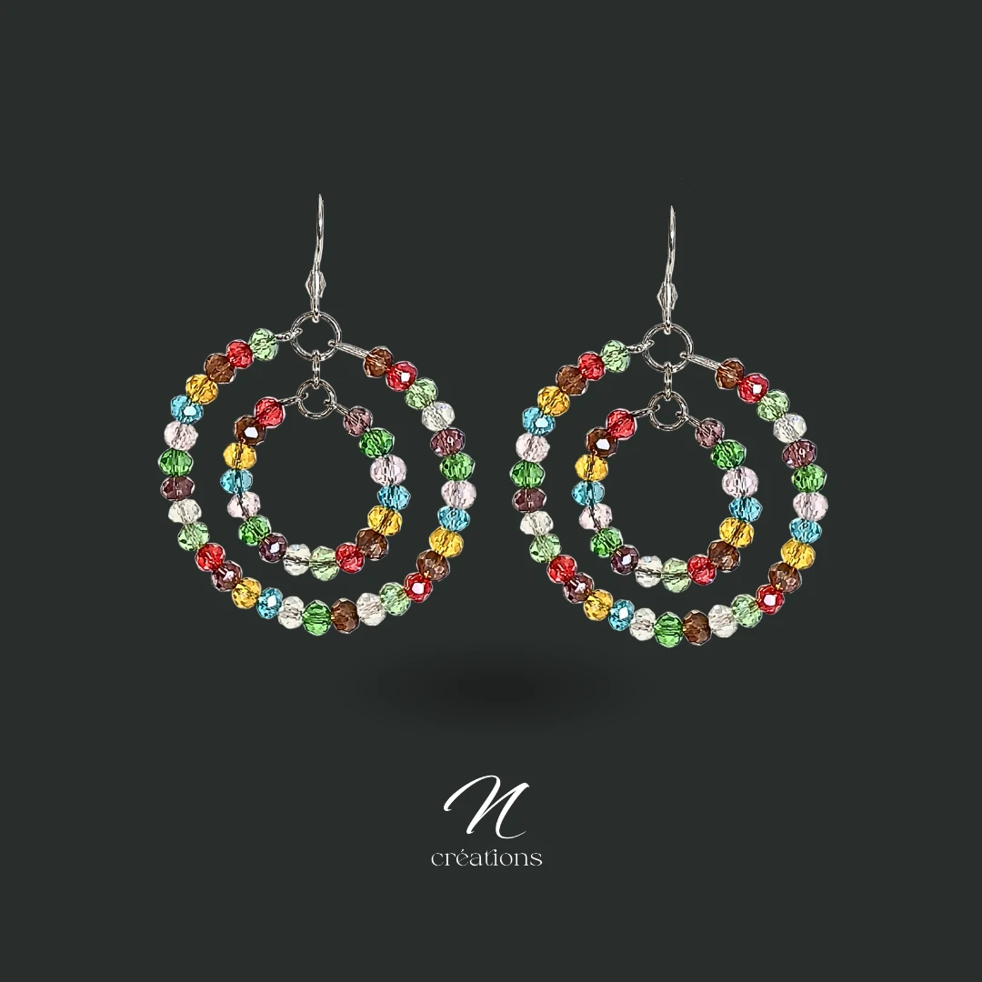 Créoles Perles Multicolores