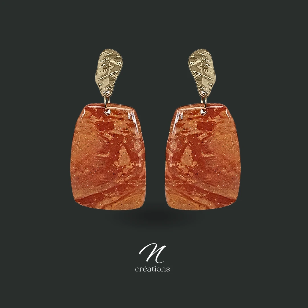 Boucles d’oreilles Rectangulaires Polymère