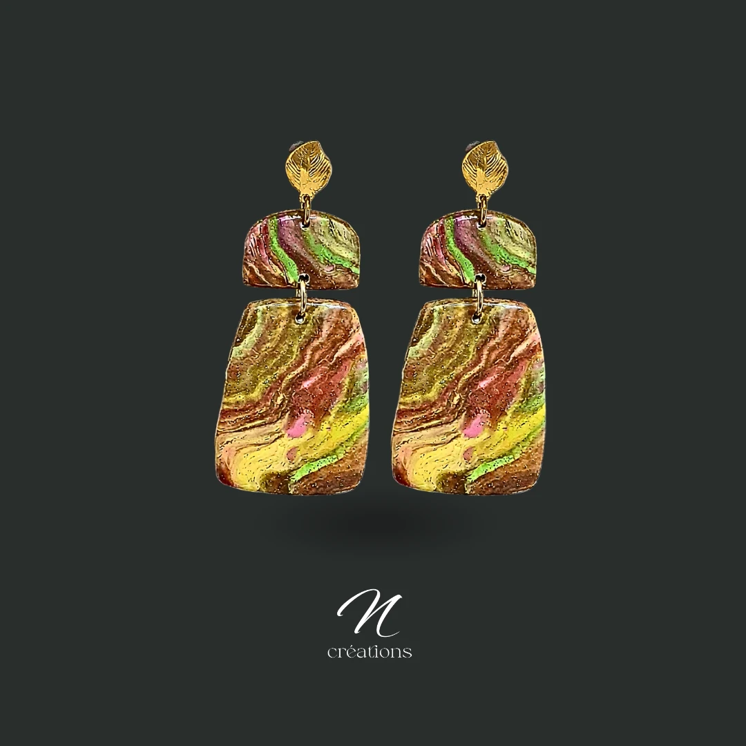 Boucles d’oreilles Rectangles Automne