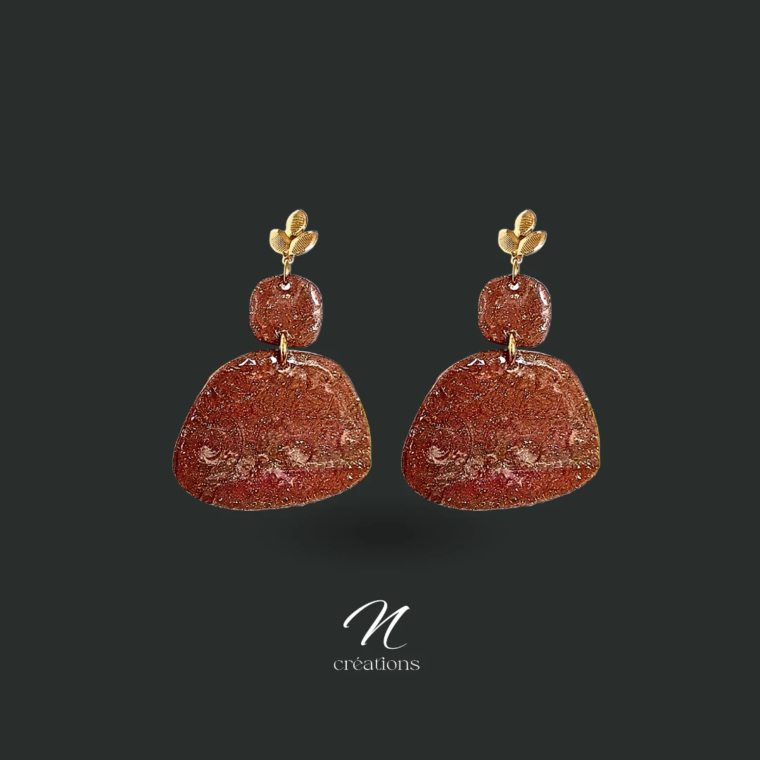 Boucles d’oreilles Chocolat et Or