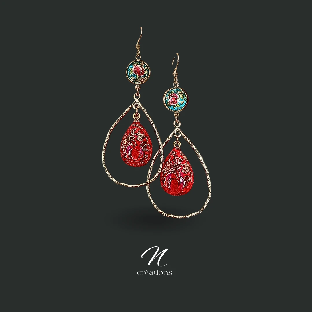 Boucles d’oreilles Vintage Florales