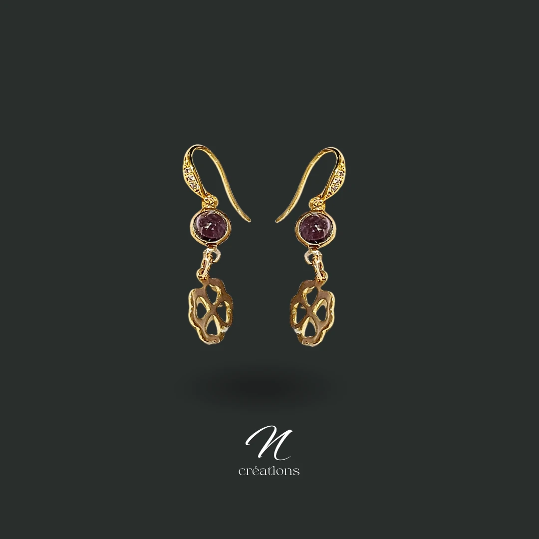 Boucles d’oreilles Fleur Trèfle